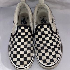 Vans Asher Checkered Slip-On Sneakers-Kids